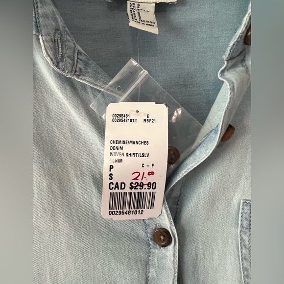 Long sleeve denim shirt size S - Picture 3 of 4